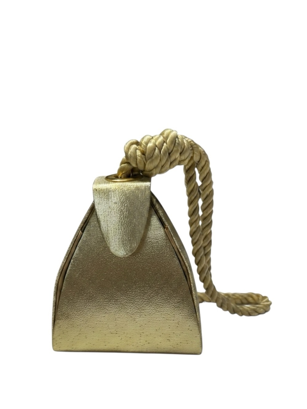 Y & S Vintage Gold Tone Lame Style Evening Bag / Pouch
